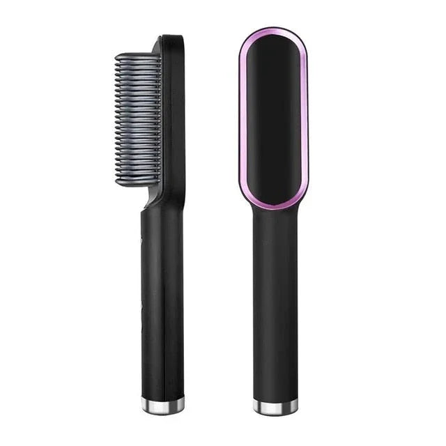 3-in-1 Straightening Brush with Anti-Frizz Technology & Fast Heating